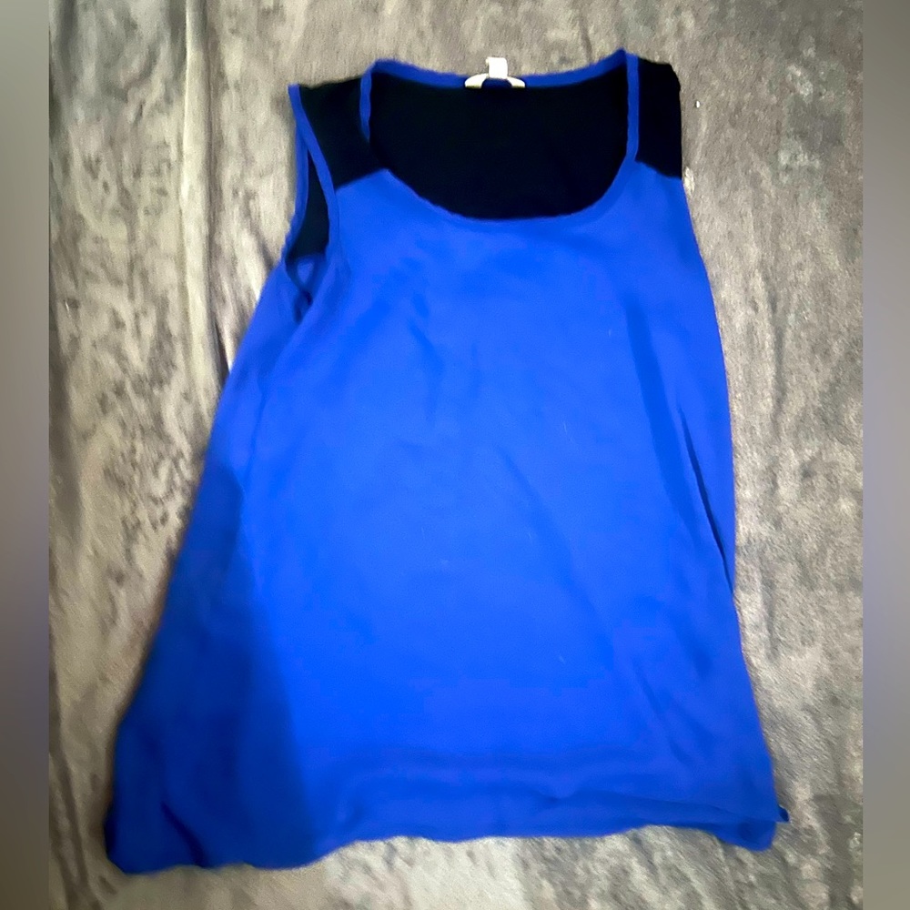 Blue and black dressy maternity top size small